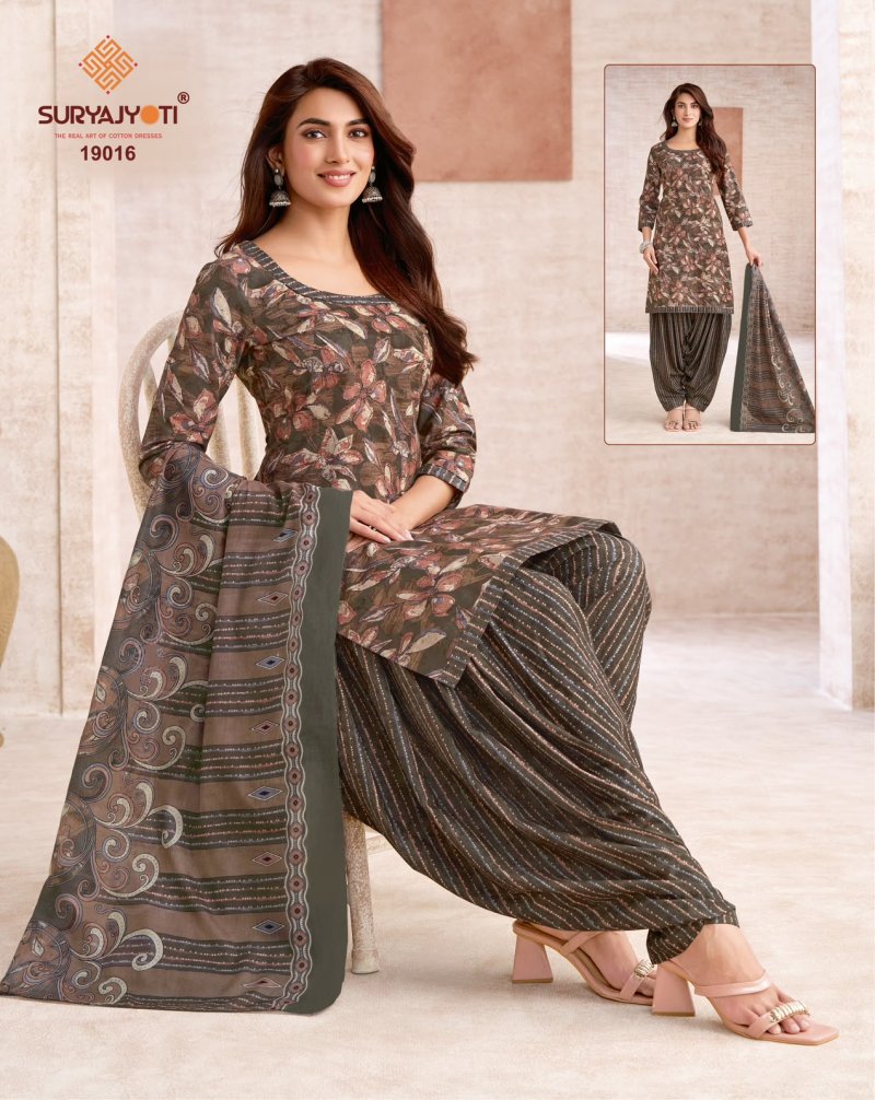 Trendy Patiyala Vol 19 By Suryajyoti Printed Cotton Dress Material